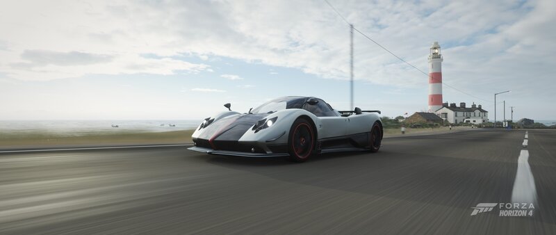 Silver Sports Car — Gray, Serene, Afternoon, 3d Render, Lighthouse