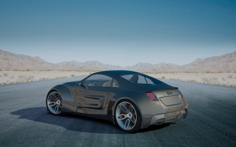 Silver Sports Car — Gray, Serene, Afternoon, 3d Render