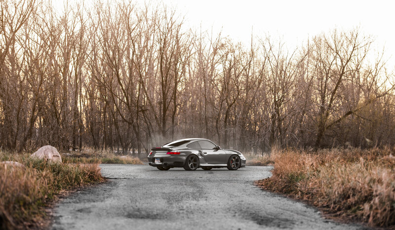 Silver Sports Car — Gray, Serene, Autumn, Photograph, Trees