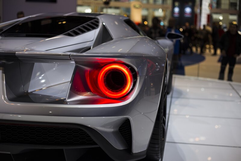 Silver Sports Car — Gray, Showroom, Photograph, Taillight