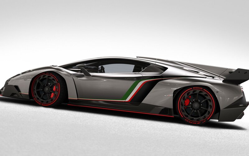 Silver Sports Car — Gray, Sleek, 3d Render, Italian Flag Stripes