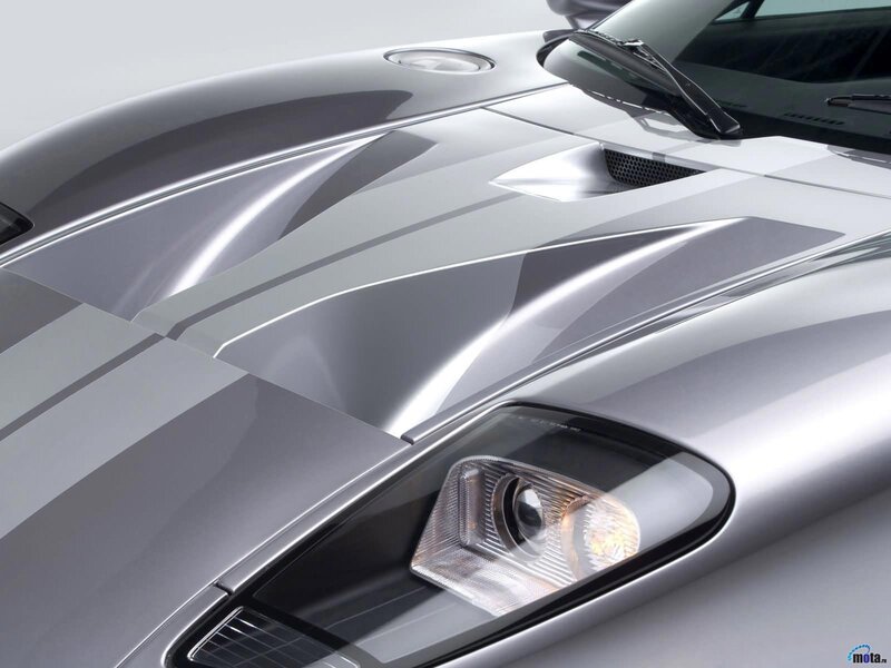 silver sports car hood
