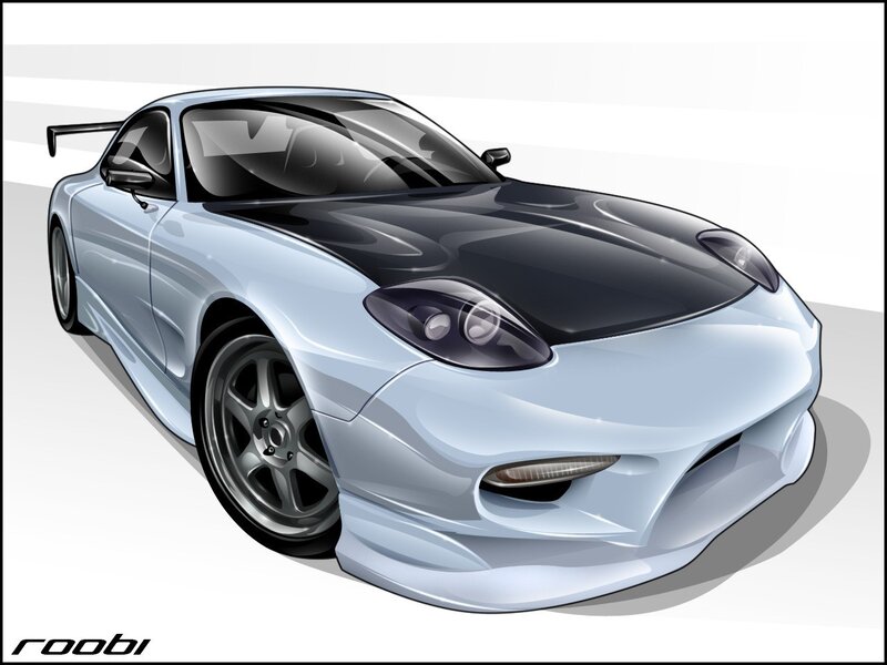 silver sports car illustration