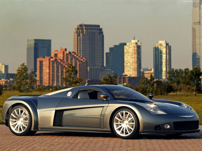 Silver sports car in city