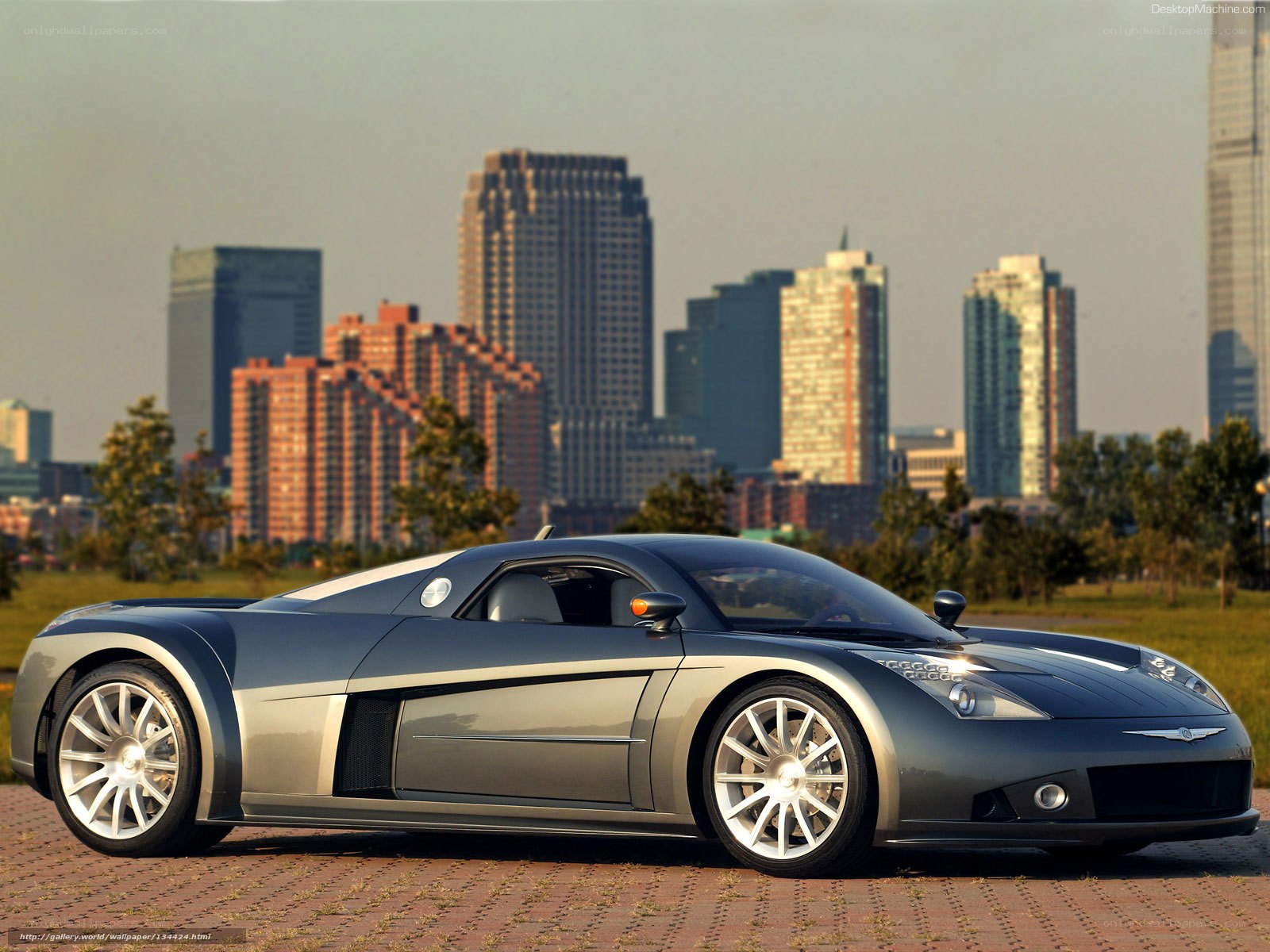 silver sports car in city