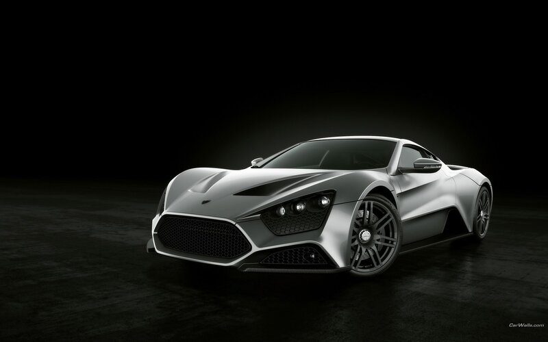 silver sports car in dark studio