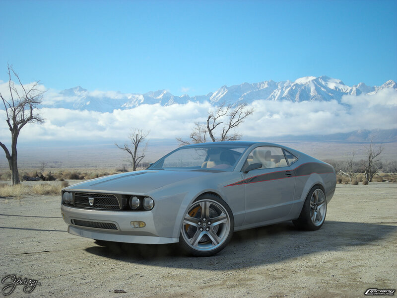 Silver sports car in desert