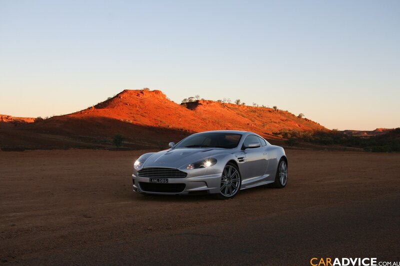 Silver sports car in desert