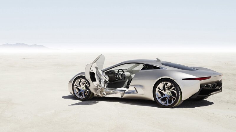 silver sports car in desert