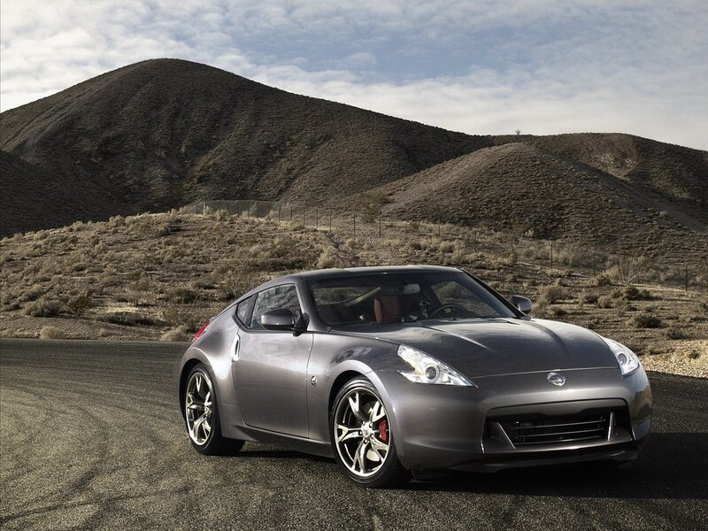 Silver sports car in desert