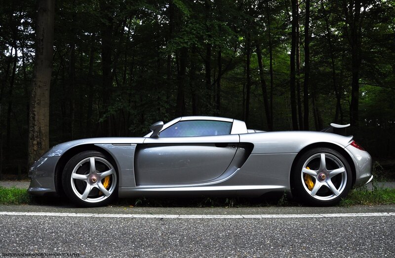 silver sports car in forest