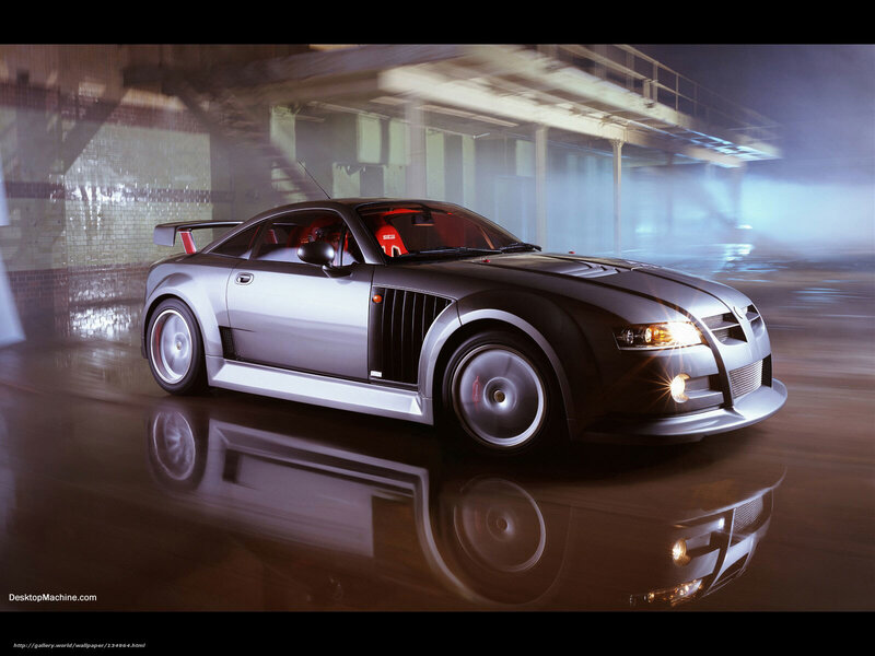 silver sports car in garage
