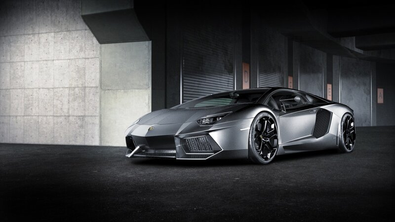 silver sports car in garage