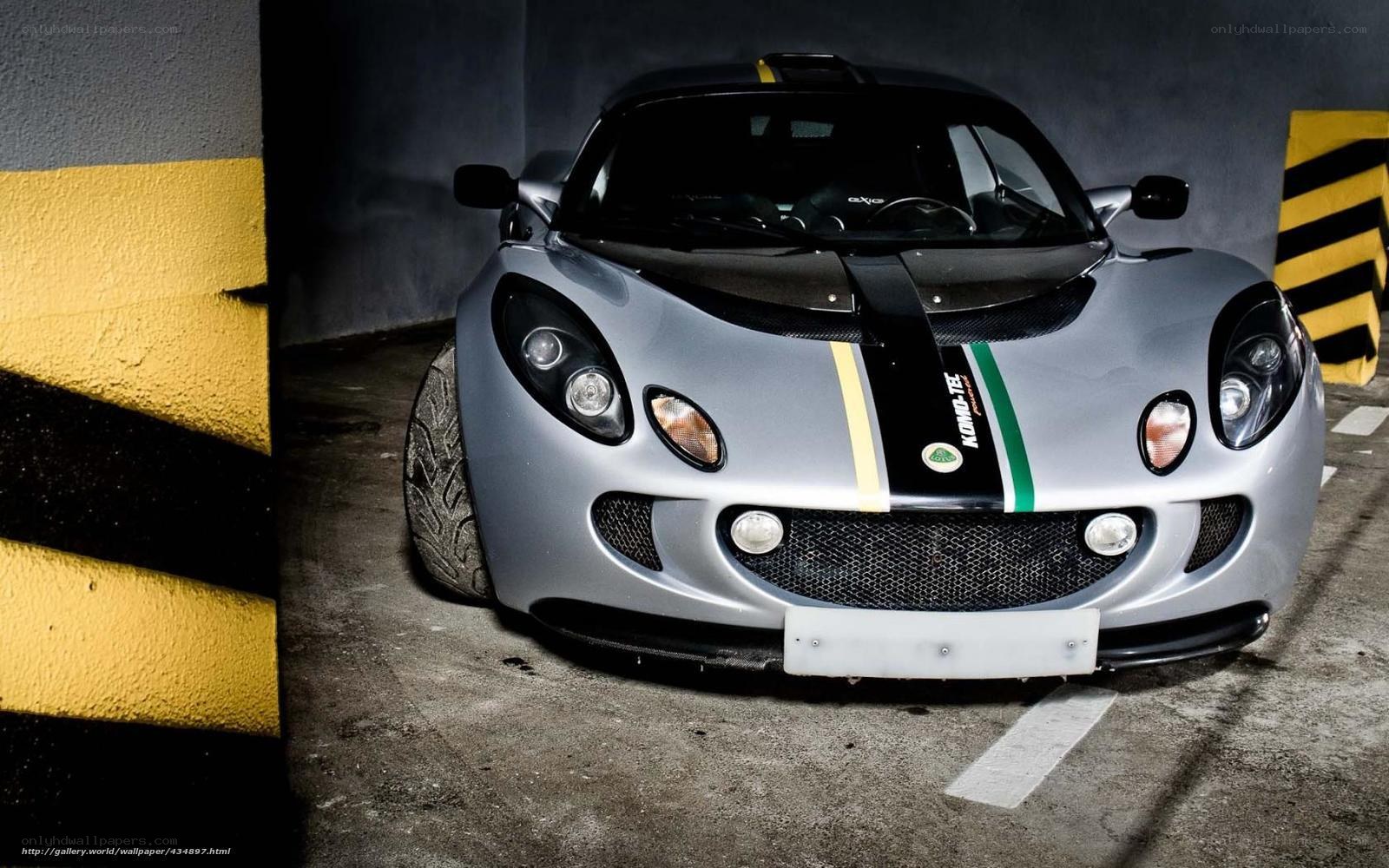 Silver sports car in garage