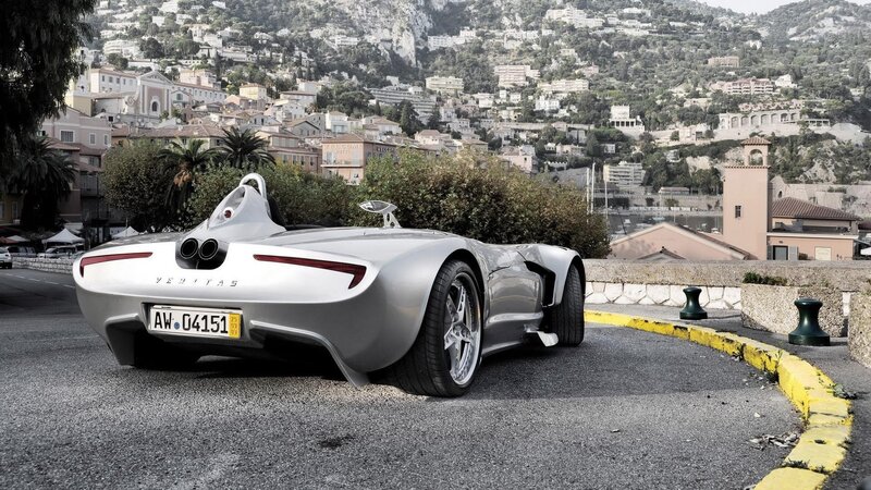Silver sports car in Monaco