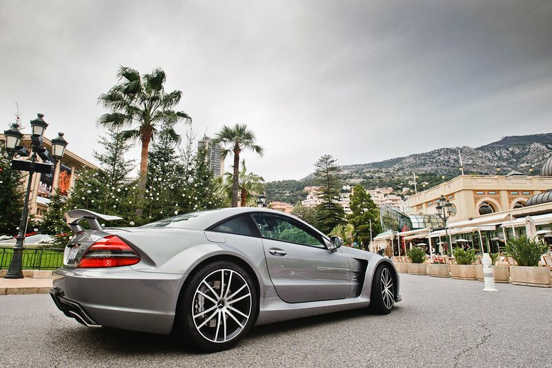 Silver sports car in Monaco