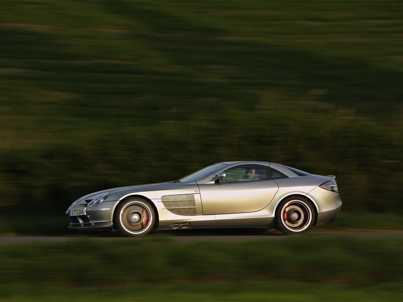 Silver sports car in motion
