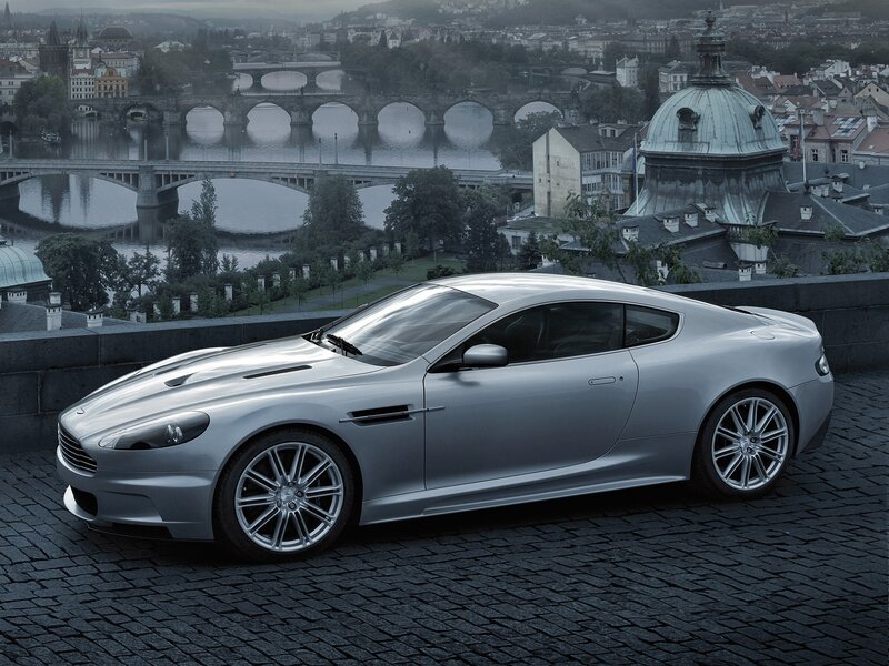 Silver sports car in Prague