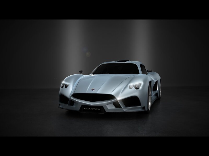 Silver sports car in studio