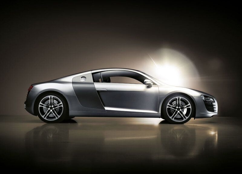 silver sports car in studio
