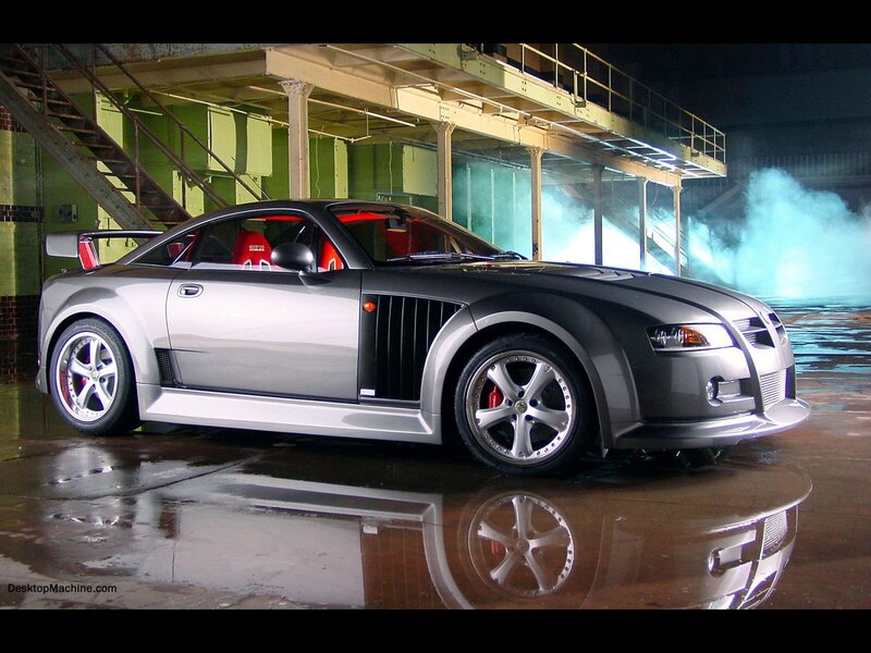 silver sports car in warehouse