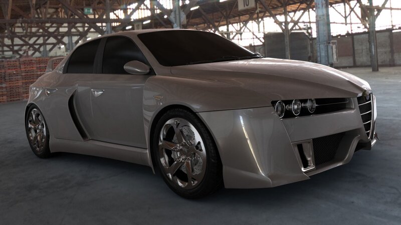 silver sports car in warehouse
