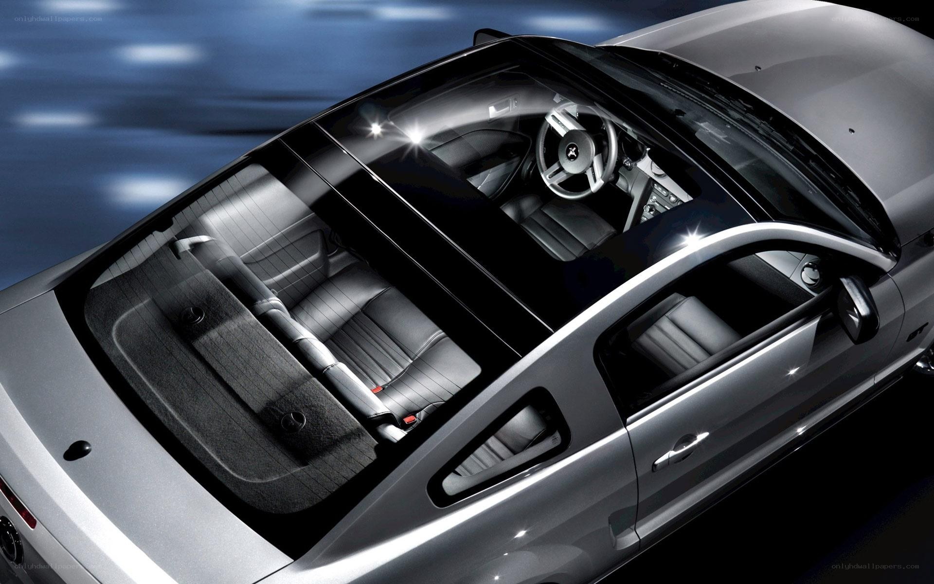 Silver sports car interior