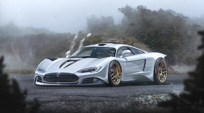 Silver Sports Car — Misty