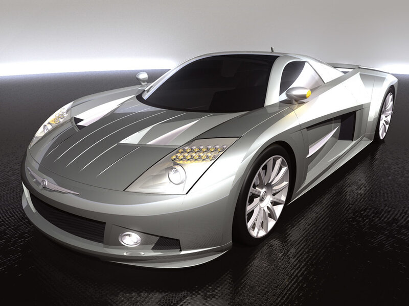 Silver Sports Car — Neutral, 3d Render, Headlights, Wheels