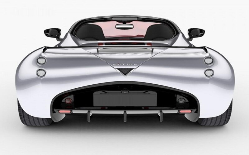 Silver Sports Car — Neutral, 3d Render, Rear View