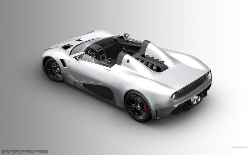 Silver Sports Car — Neutral, 3d Render, Steering Wheel