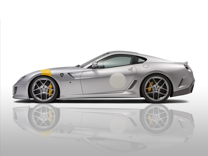 Silver Sports Car — Neutral, Photograph, Yellow Stripe