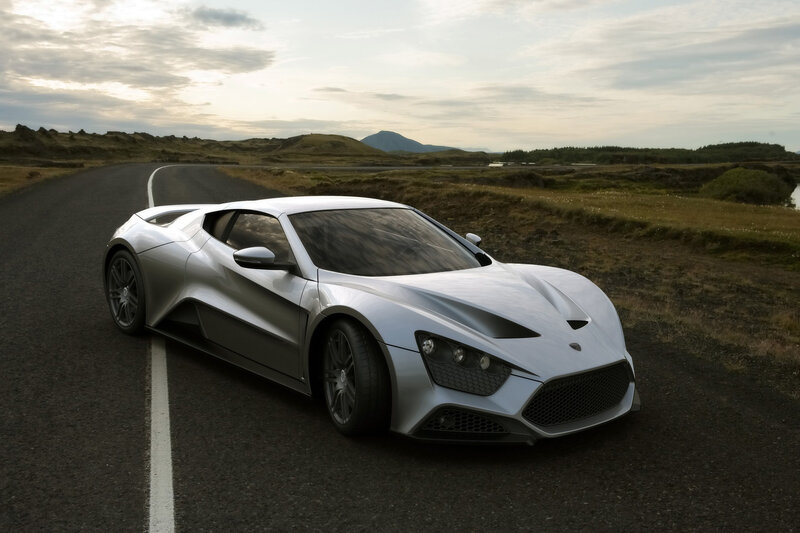 Silver sports car on a road