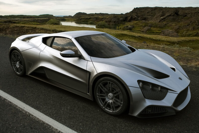 Silver sports car on a road