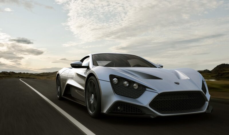 Silver sports car on a road