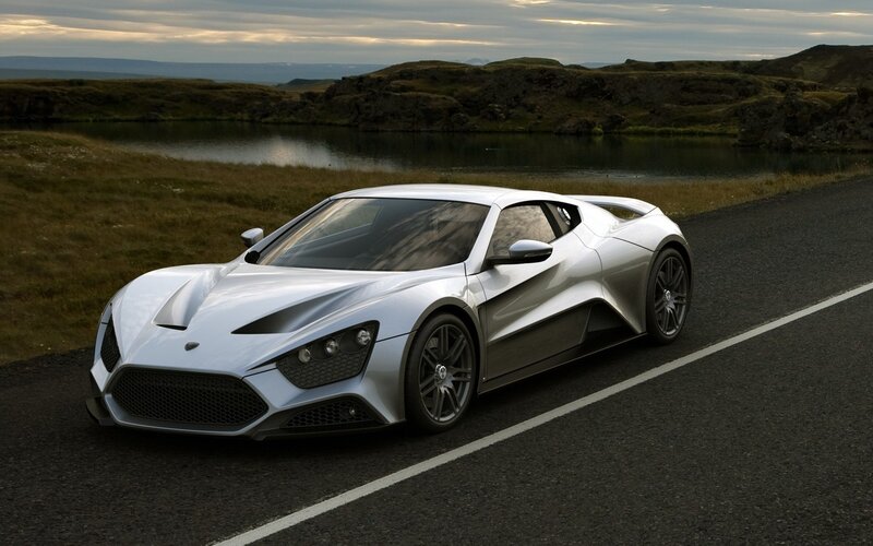 Silver sports car on a road