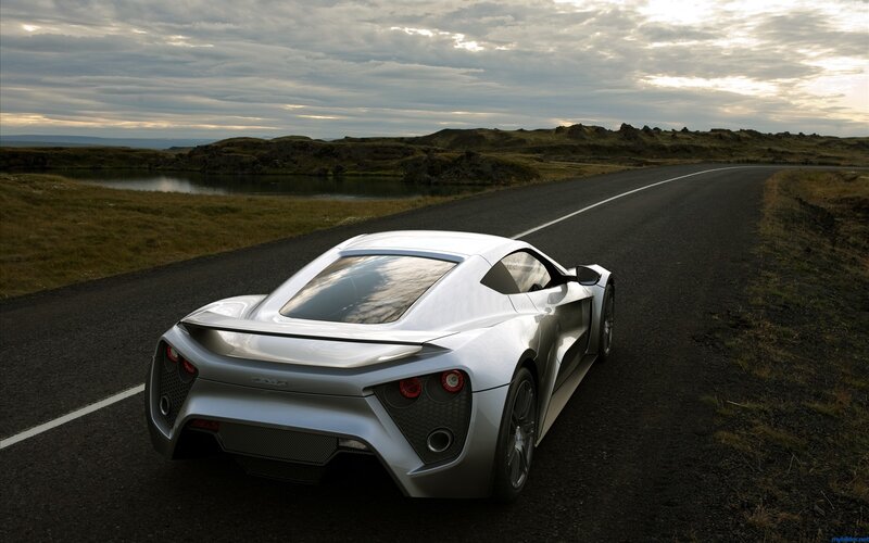 Silver sports car on a road