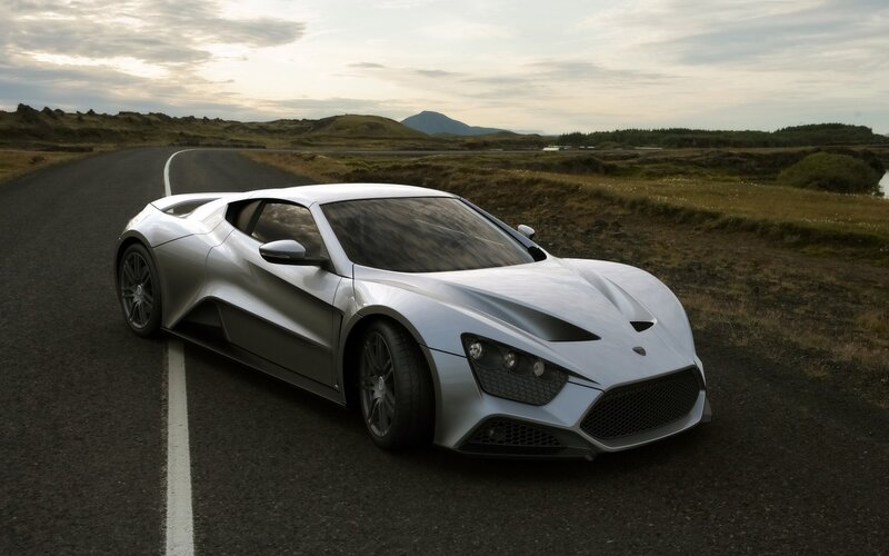 Silver sports car on a road