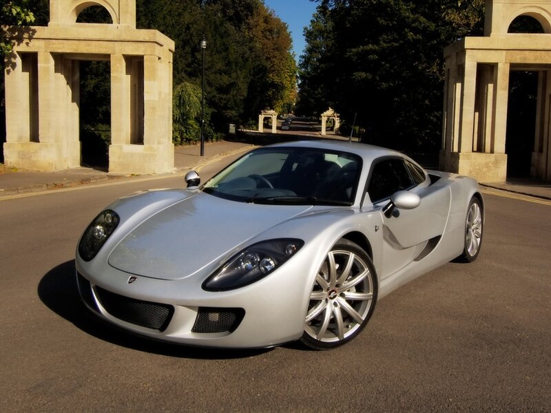 Silver sports car on a road