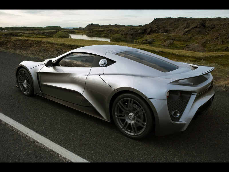 Silver sports car on a road