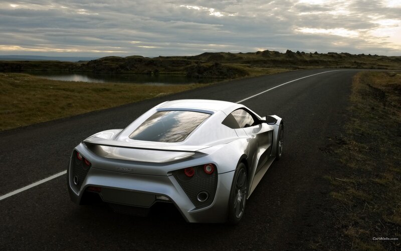 Silver sports car on a road