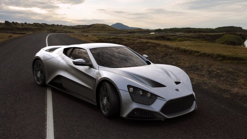 Silver sports car on a road