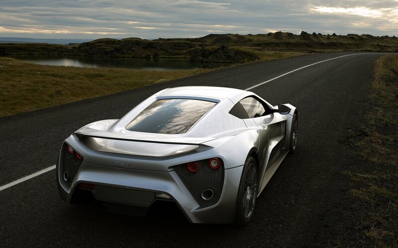 Silver sports car on a road