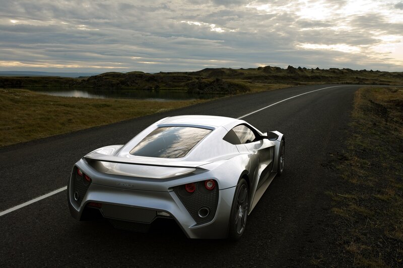 Silver sports car on a road