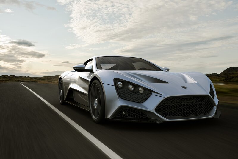 Silver sports car on a road