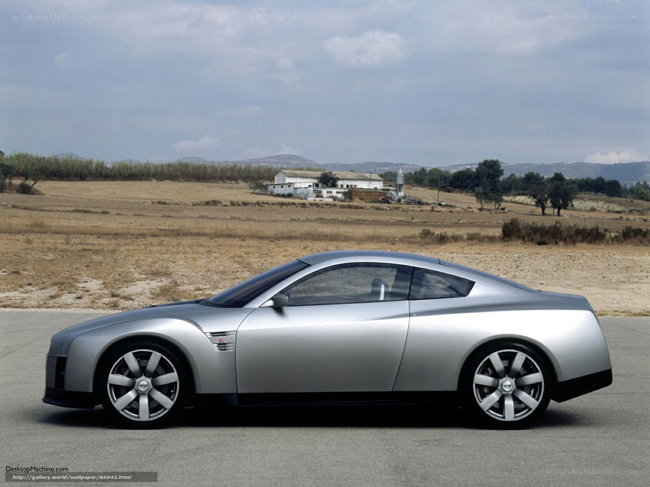 Silver sports car on a road