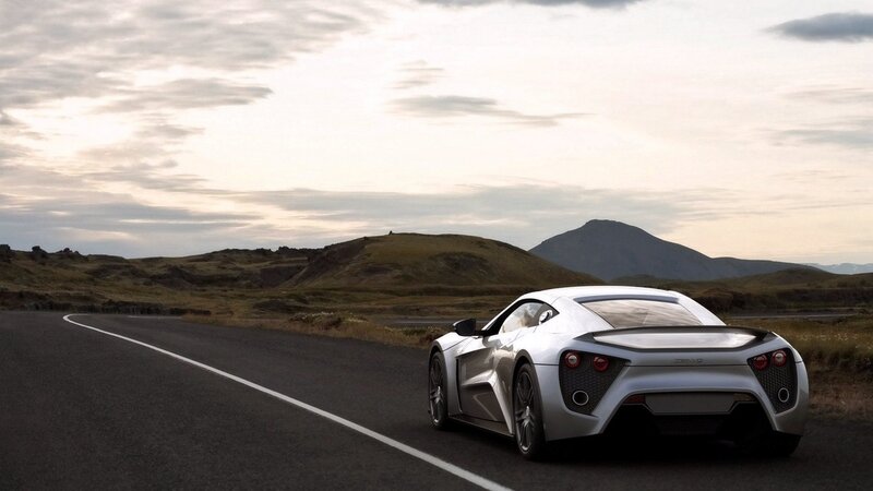 Silver sports car on a road