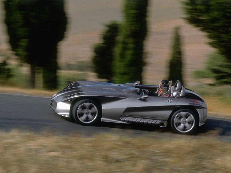 Silver sports car on a road