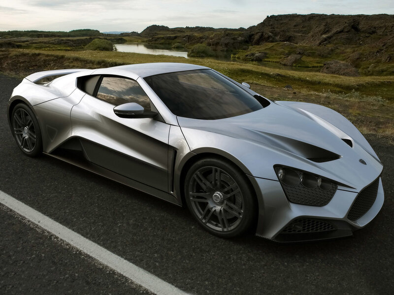 Silver sports car on a road
