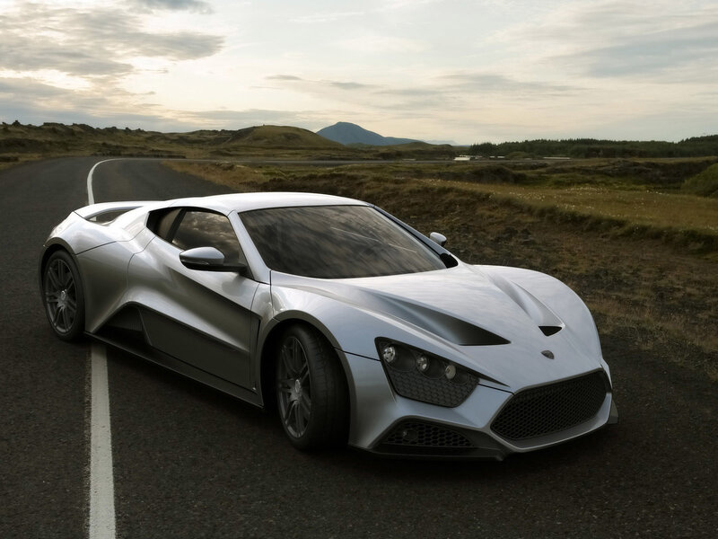 Silver sports car on a road